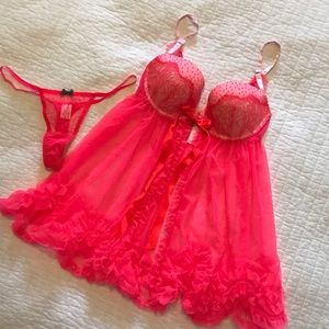 NWOT Victoria’s Secret “Babydoll” Lingerie Set